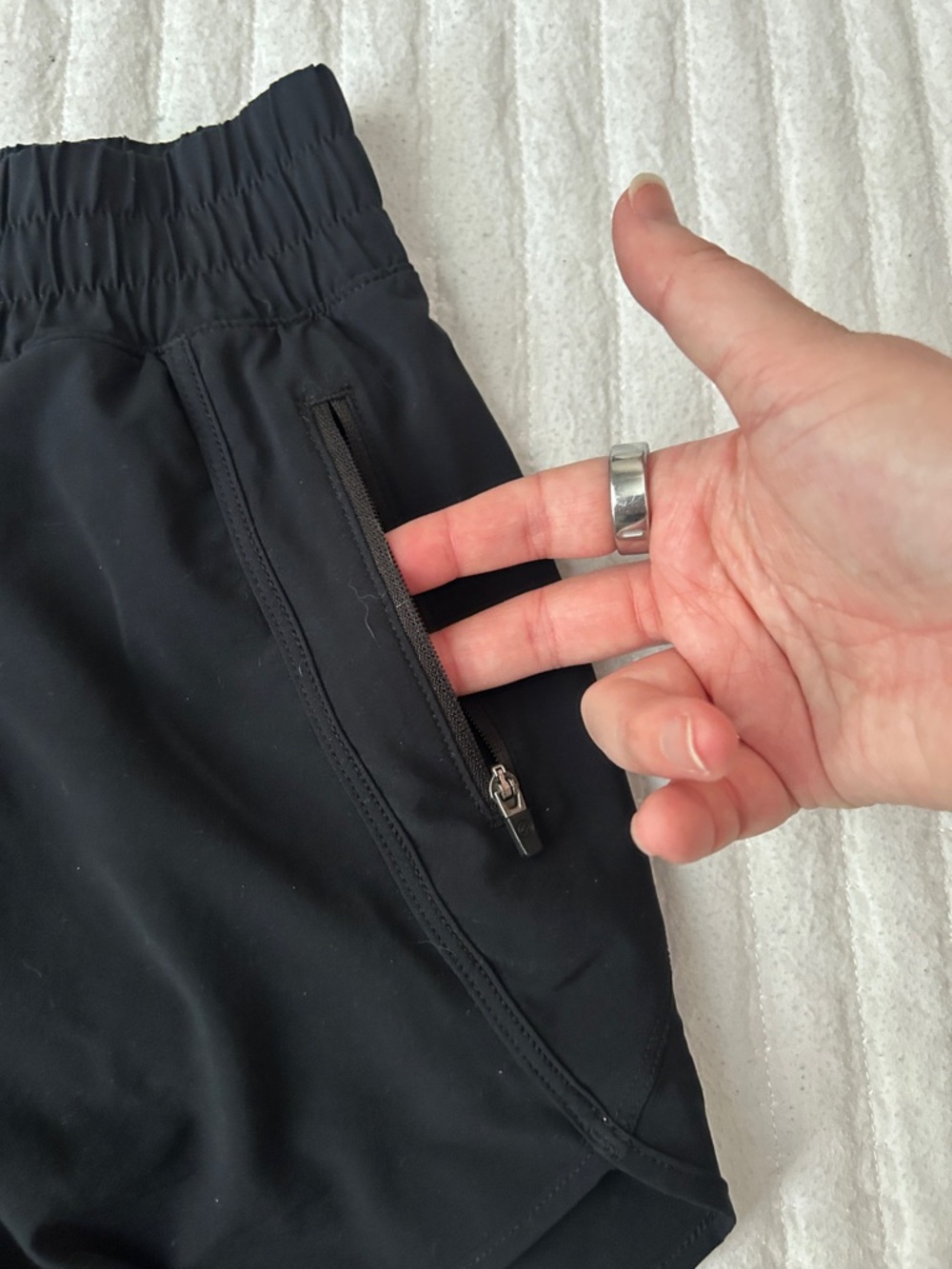 CRZ YOGA Black Athletic Running Shorts with Zip Pocket - Picture 4 of 5